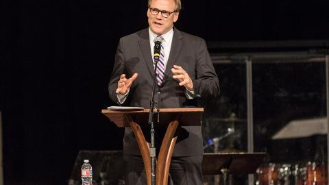 beebe speaking at chapel